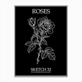 Roses Sketch 32 Poster Inverted Canvas Print