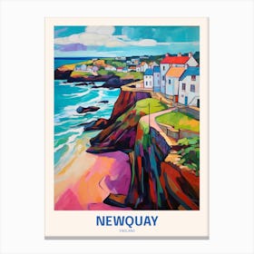 Newquay England 4 Uk Travel Poster Canvas Print