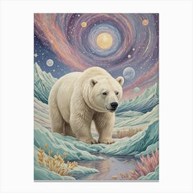 Cosmic Polar Bear Canvas Print