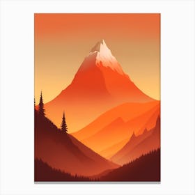 Misty Mountains Vertical Background In Orange Tone 32 Canvas Print