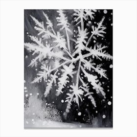 Frozen, Snowflakes, Black & White 1 Canvas Print