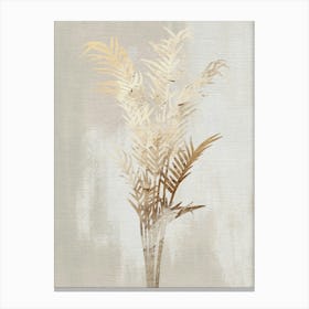 Gold and Beige Palm Tree Abstract Artwork Canvas Print