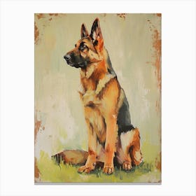 German Shepherd Acrylic Painting 2 Canvas Print