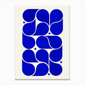 Blue Mid Century Shapes Canvas Print