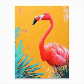 Greater Flamingo Greece Tropical Illustration 8 Canvas Print