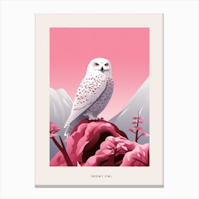 Minimalist Snowy Owl 2 Bird Poster Canvas Print
