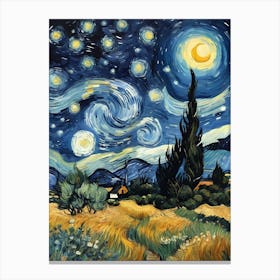 Vincent Van Gogh Art Village Painting (3) Canvas Print
