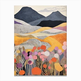 Beinn Tulaichean Scotland 2 Colourful Mountain Illustration Canvas Print