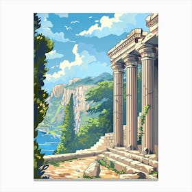 Greek Temple With Pillars Canvas Print