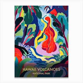 Hawaii Volcanoes National Park Travel Poster Matisse Style 1 Canvas Print