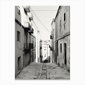 Lisbon, Portugal, Black And White Photography 2 Canvas Print
