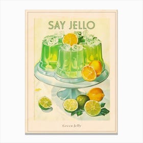 Lime Green Jelly Vintage Cookbook Inspired 2 Poster Canvas Print