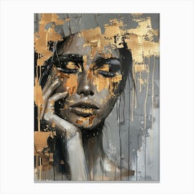 Gold And Black 49 Canvas Print