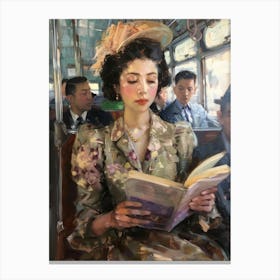 Woman On A Bus 1 Canvas Print