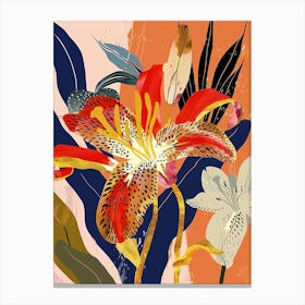 Colourful Flower Illustration Lily 2 Canvas Print