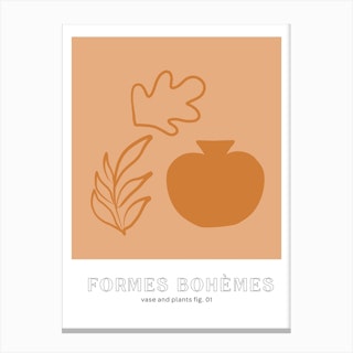 Formes Bohemes Bohemian Shapes Plans And Vases Canvas Print