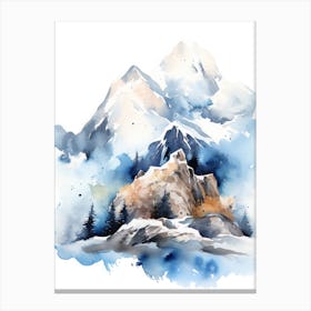 Watercolor Of Mountains 10 Canvas Print