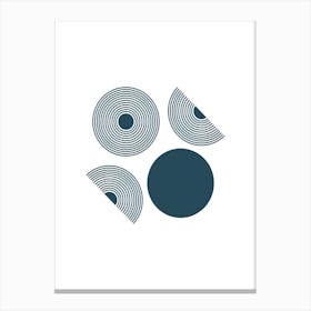 Blue And White Circles Canvas Print