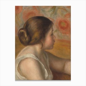 Head Of A Young Girl, Pierre Auguste Renoir Canvas Print