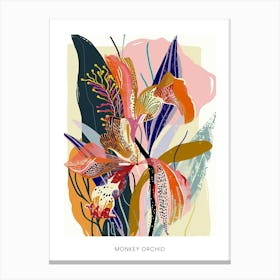 Colourful Flower Illustration Poster Monkey Orchid 1 Canvas Print