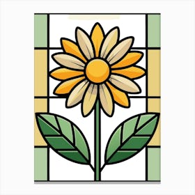 Daisy Stained Glass Window Canvas Print