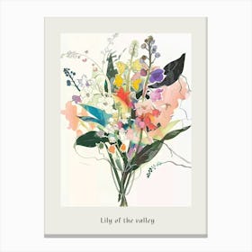 Lily Of The Valley Collage Flower Bouquet Poster Canvas Print