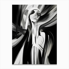 Enlightenment Abstract Black And White 5 Canvas Print