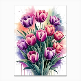 Tulips In A Vase 3 Canvas Print