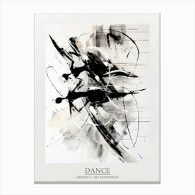 Dance Abstract Black And White 7 Poster Canvas Print