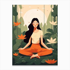 Bloom Body Art Woman Meditating Canvas Print