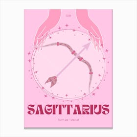 Pink Zodiac Sagittarius Canvas Print