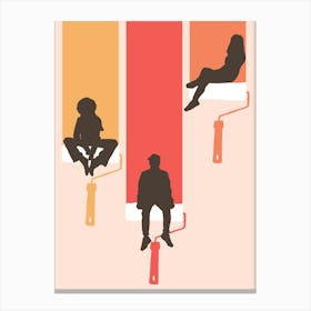 Silhouettes Of People Canvas Print