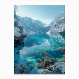 Blue Lake In The Mountains 1 Canvas Print