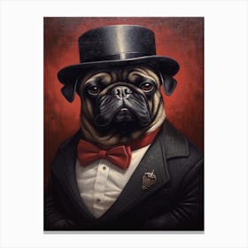 Gangster Dog Pug 2 Canvas Print