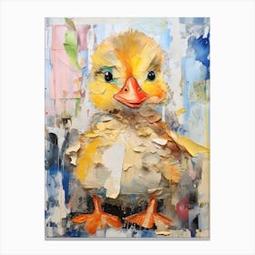 Fun Duckling Collage Mixed Media 4 Canvas Print