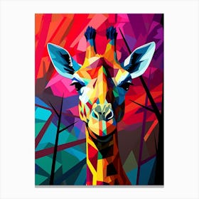 Giraffe Abstract Pop Art 4 Canvas Print
