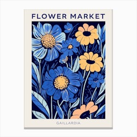 Blue Flower Market Poster Gaillardia 1 Canvas Print