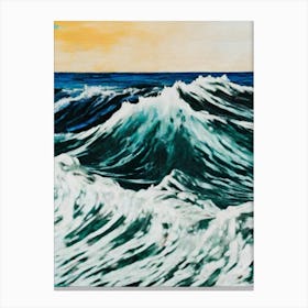 Ocean Waves At Sunset Canvas Print