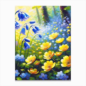 Blue Bells Wild Flowers AI Canvas Print