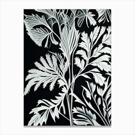 Sweet Cicely Leaf Linocut 2 Canvas Print