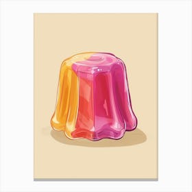 Pink Yellow Jelly Minimal Beige Illustration Canvas Print