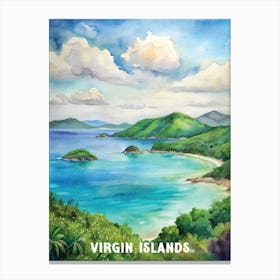 Virgin Islands National Park Watercolor Painting Canvas Print