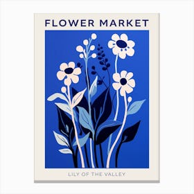 Blue Flower Market Poster Lily Of The Valley 4 Canvas Print