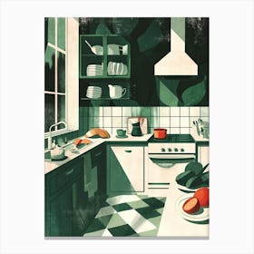 Retro Art Deco Inspired Kitchen 3 Canvas Print
