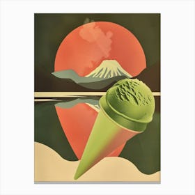 Matcha Ice Cream Mid Century Modern 3 Canvas Print