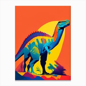Sauroposeidon Primary Colours Dinosaur Canvas Print