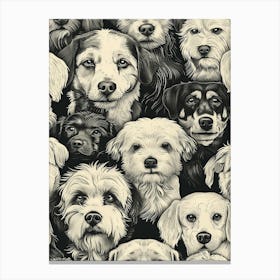 Perfectly Repeatable Artwork With Cute Dog Faces 11 Canvas Print