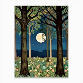 William Morris Moonlight In The Forest 157 Canvas Print