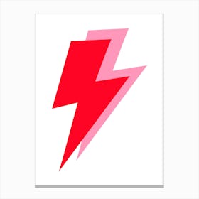 Red and Pink Double Lightning Bolts Canvas Print