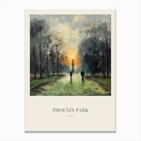 Phoenix Park Dublin 2 Vintage Cezanne Inspired Poster Canvas Print